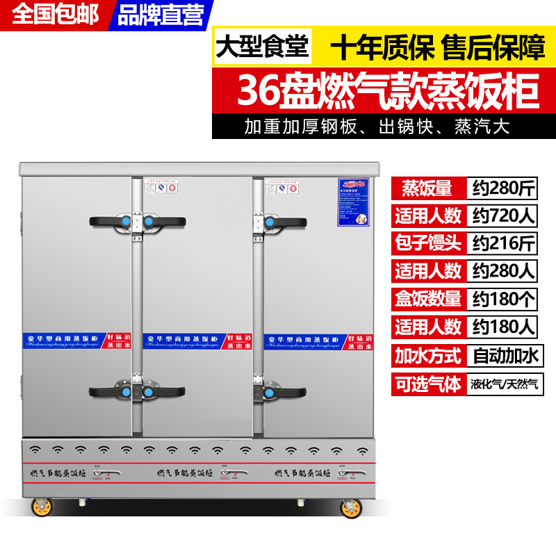 Gran gabinete de arroz al vapor vapor coche de arroz al vapor una sola puerta 15 placas doble puerta 24 placas 30 placas 36 placas 48 placas 60 placas calefacción eléctrica y gas