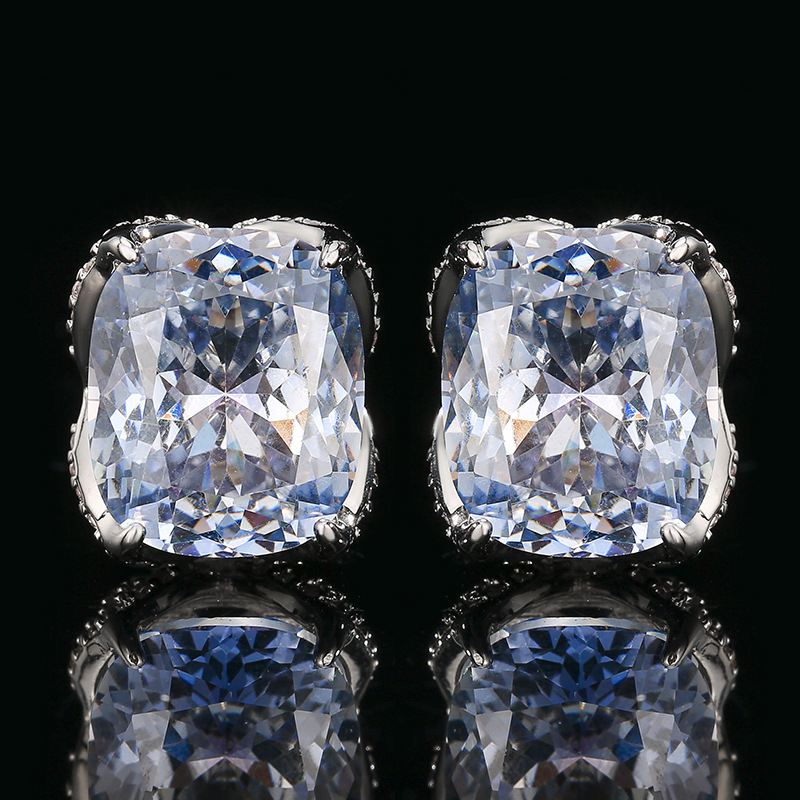 Elegant Gold-plated Gemstone Stud Earrings For Daily Style_voghion.com