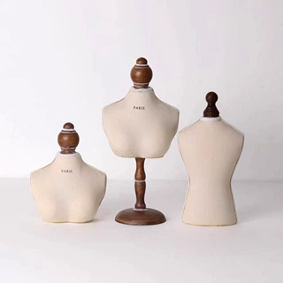 复古半身人像模特包布珍珠水晶项链展示架珠宝橱窗首饰展示架道具