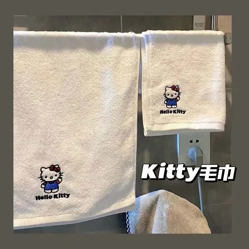 Hellokitty Towel, Cotton, Absorbent, Quick-Drying, Non-Shedding, Face Wash, Bath Towel, Cute Couple Towel