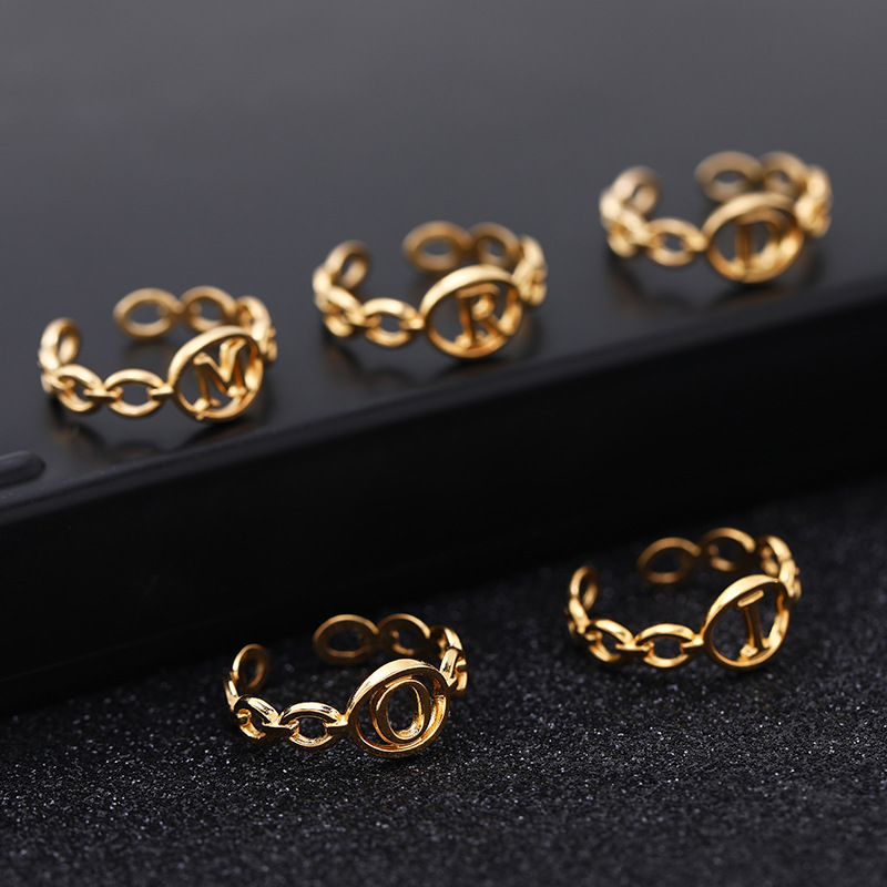 工厂定制戒指女 个性简约金属潮流 指环气质网红新款几何开口手饰