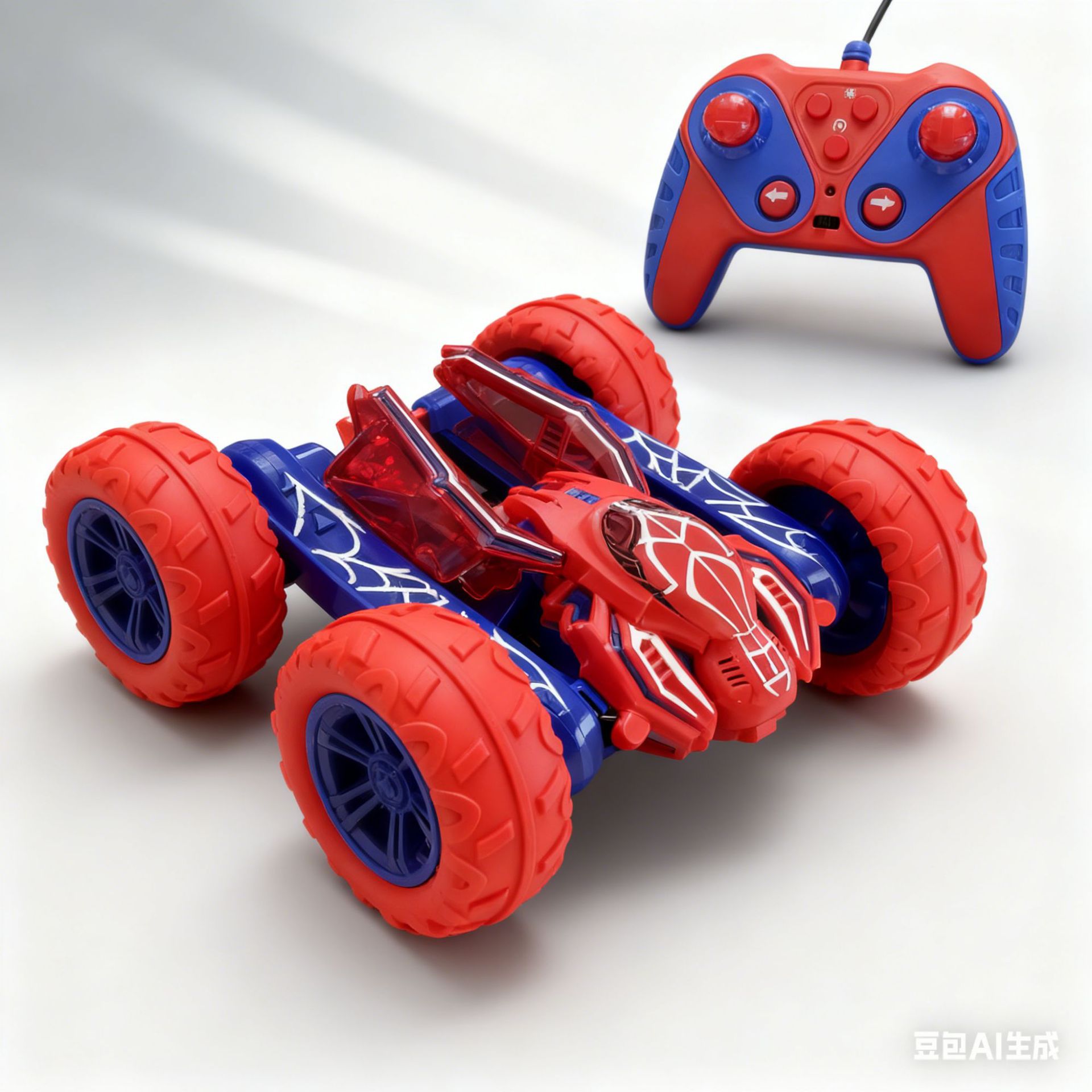 Fábrica al por mayor transfronteriza acrobacias para niños coche de control remoto Amazon rojo y azul cuatro ruedas coche de juguetes eléctricos para niños