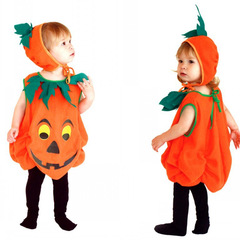 クロスボーダー子供ハロウィンかぼちゃ服欧米秋冬ノースリーブ男女かわいいかぼちゃ赤ちゃんコスプレ衣装