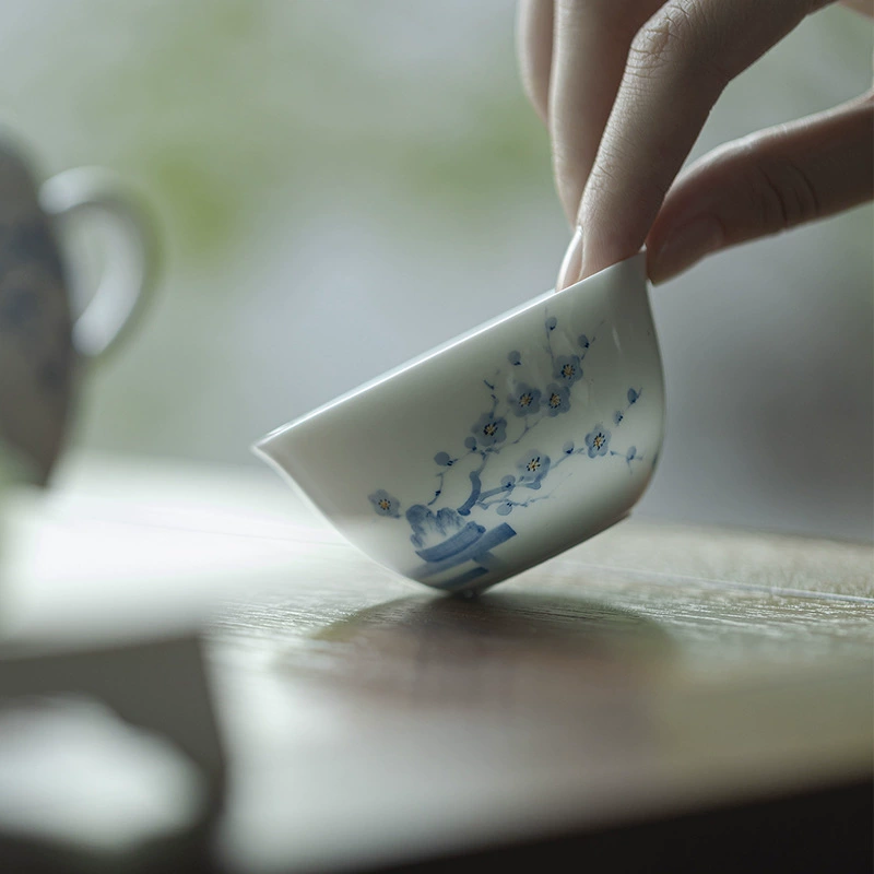 Китайская глина Qing Dynasty мастера ручной росписи Jade керамическая чашка с чайным набором Kung Fu керамическая чашка голубой и белый глазурованный чайник чайная чашка чая в доме