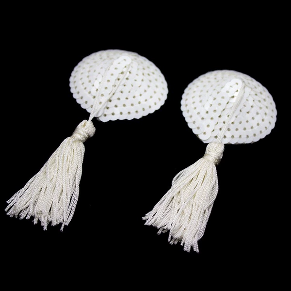 Heart -shaped sequins white