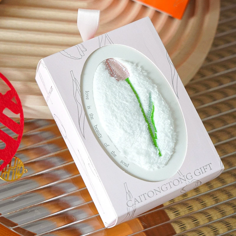 Коралловая бархатная подарочная коробка, оригинальное полотенце, домашний декор, с вышивкой, оригинальный подарок