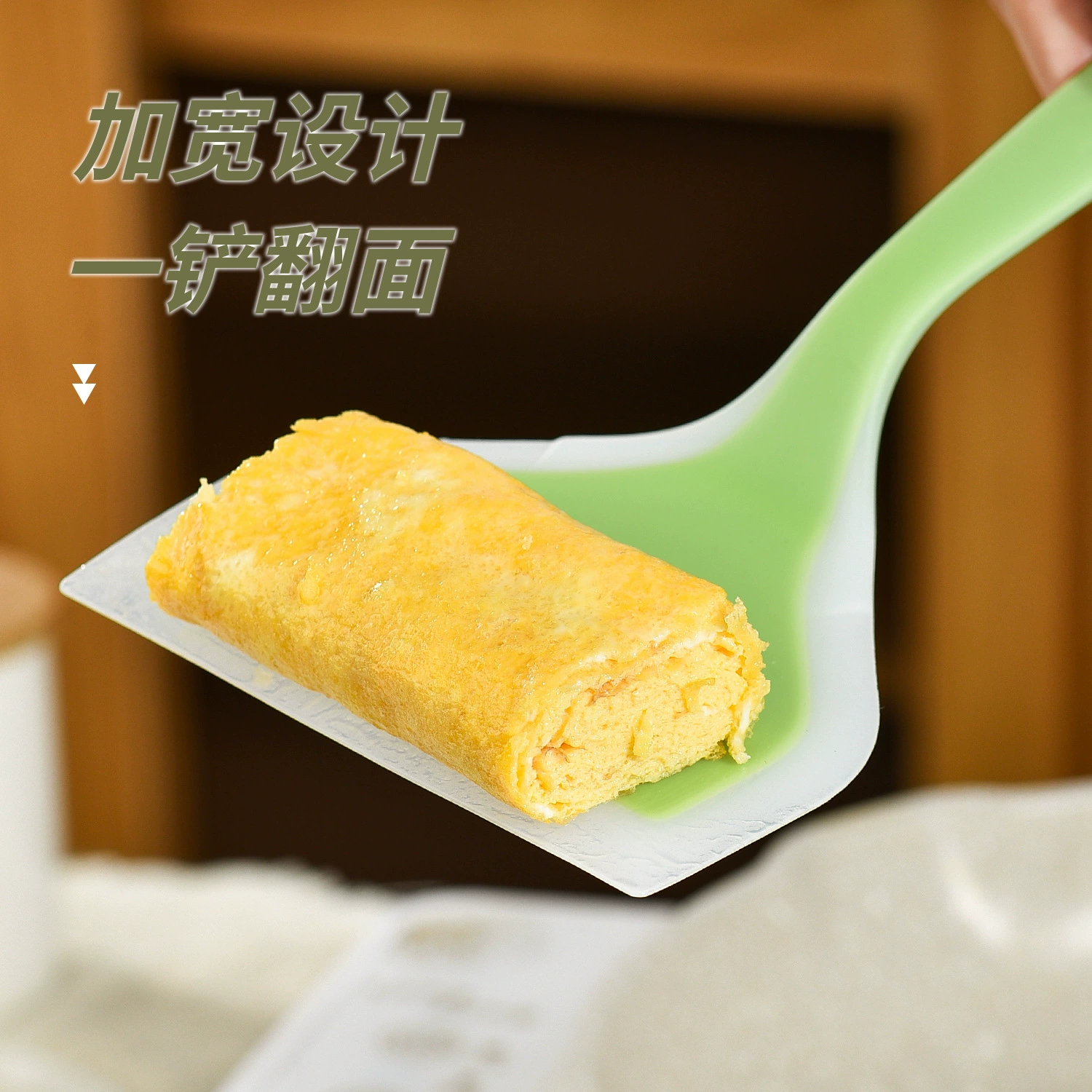 Прозрачная красочная тамагояки лопатка для кухни с широким горлышком, лопатка для жарки при высокой температуре, антипригарная лопатка для блинов, силиконовая лопатка