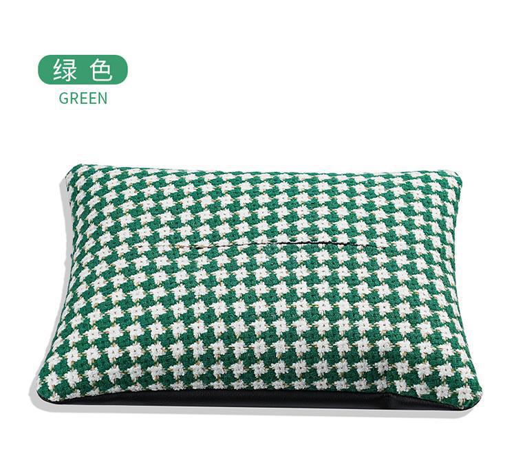 Houndstooth pattern car tissue box, car sun visor tissue box, creative seat back multifunctional in-car hanging tissue holder