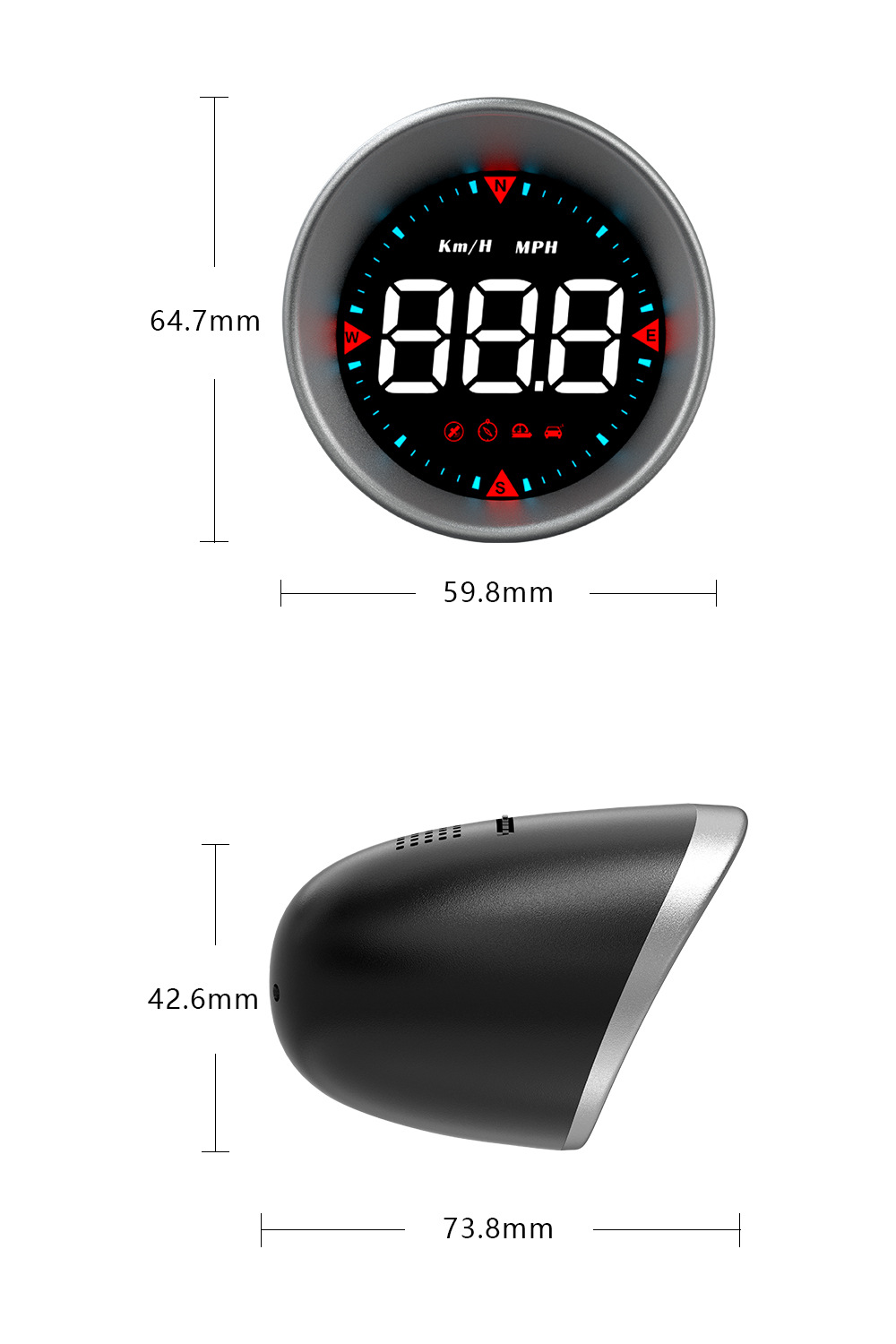 Weiying Intelligent Hud Head-Up Display Car Universal Gps Speedometer Modification Portable Smart High-Definition