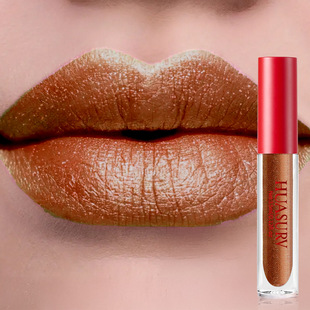 Huasurv Export Cross-Border Metal Pearlescent Lip Gloss Moisturizing Long-Lasting Lip Plumping Color Non-Removing Makeup Flash Lip Glaze