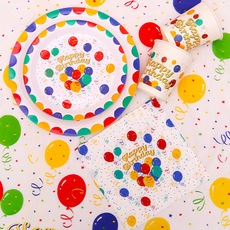 跨境一次性盘子儿童生日派对用品纸杯纸盘桌布餐具套装一次性餐盘