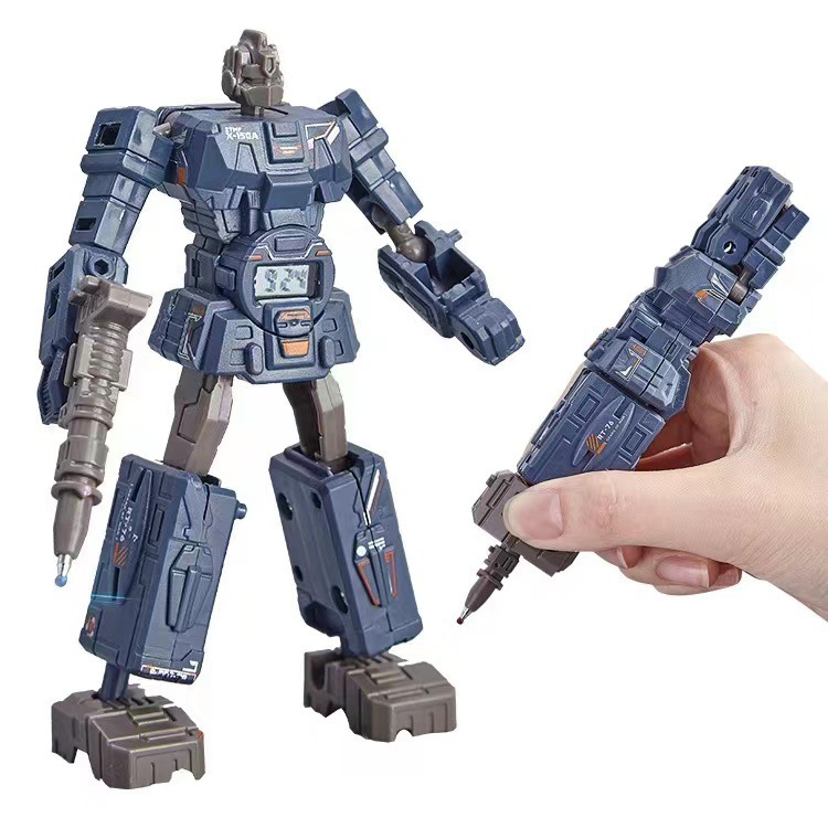 Children's Deformable Pen Electronic Time Adjustable Rotary Joint Robot Pen Two-in-One Boys and Girls Toy King Kong