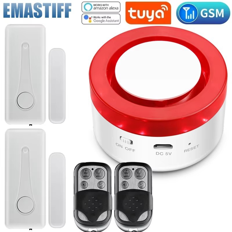 涂鸦智能WiFi无线室内闪光报警器门窗感应器家用报警灯防贼防盗