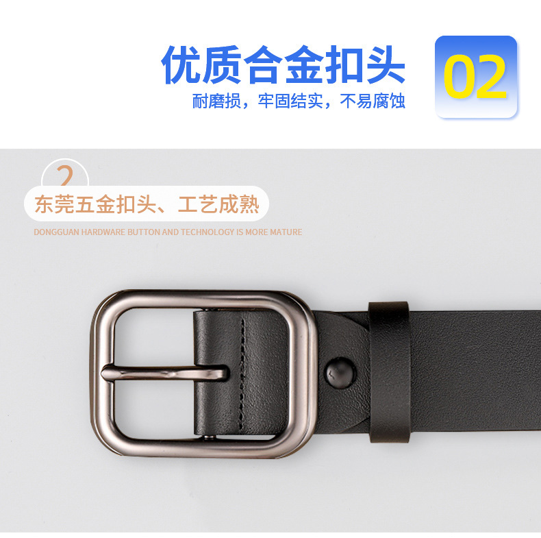 Men's New Style Top Grain Cowhide Belt with Japanese Buckle Genuine Leather High-end Business Versatile Casual Trendy Waistband
