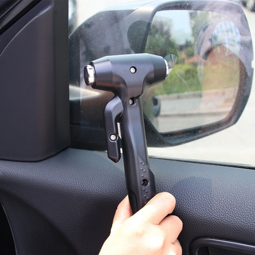 Vehicle-mounted metal safety hammer multi-functional escape hammer car window glass crusher broken window with cutter