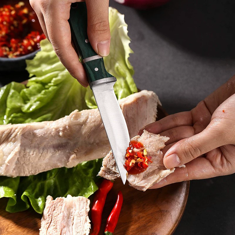 Деревянная ручка для ножа для мяса, монгольское мясо, нож для мяса на кухне, больше маленьких ножей, домашний фруктовый нож, походный нож, открывающий коробку нож