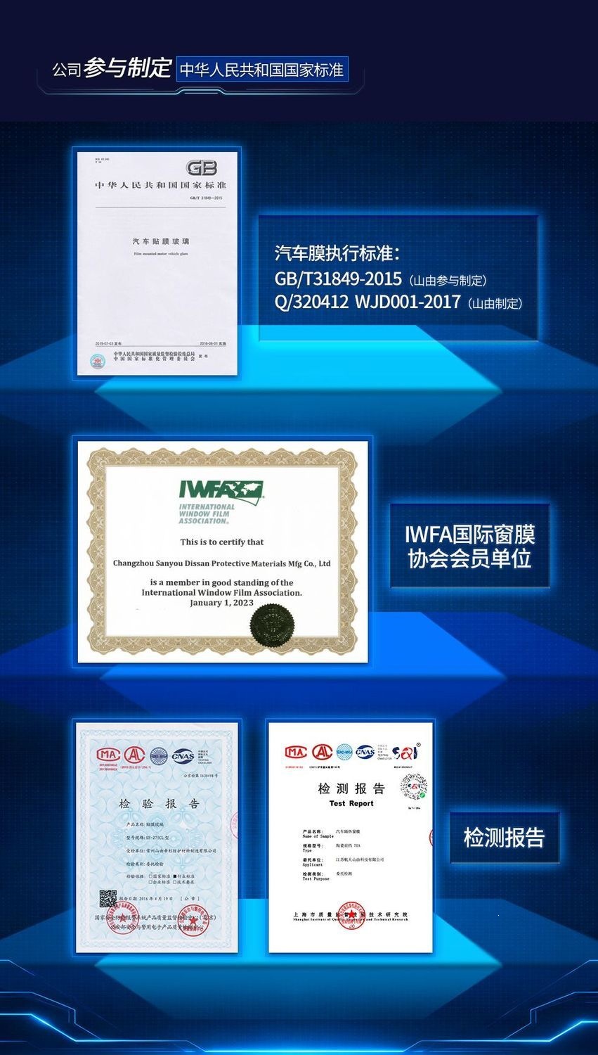 China Aerospace SANYOU Automotive Film Glass Anti-Splash Insulation Energy-Saving Sunscreen Nano-Ceramic Film Solar Film