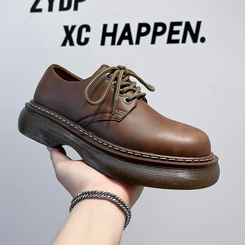 Весна и лето мужские тренды повседневные дикие ретро британский стиль коричневый корейский модный ретро большие сапоги 33589-A