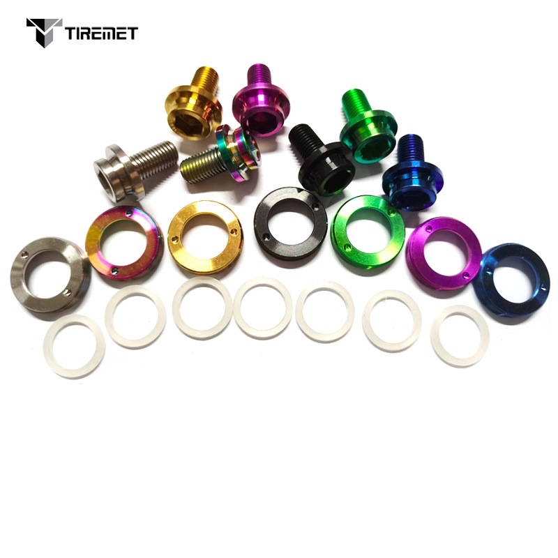 Bicicleta Mountain Road modificación agujero cuadrado eje medio Titanium aleación tornillo polvo cubierta BB tornillo traje M8 * 15