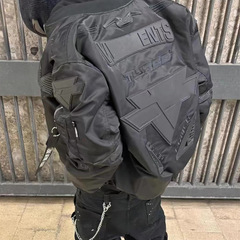 VTMスタイル23FW秀金アルファカーデザイン空軍ジャケット黒綿服bomber秋冬保温