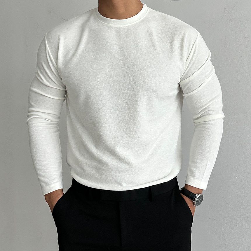 Men's Clothing Slim Fit Thermal Long Sleeve T-Shirt - Double-Layered Brushed Fleece For Warmth & Comfort - Crew Neck Base Layer For Casual_voghion.com