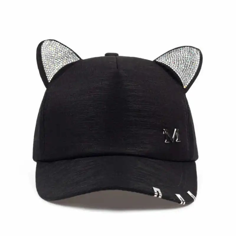 Women's Hip-hop Streetwear Solid Color Rhinestone Curved Eaves Baseball Cap display picture 9