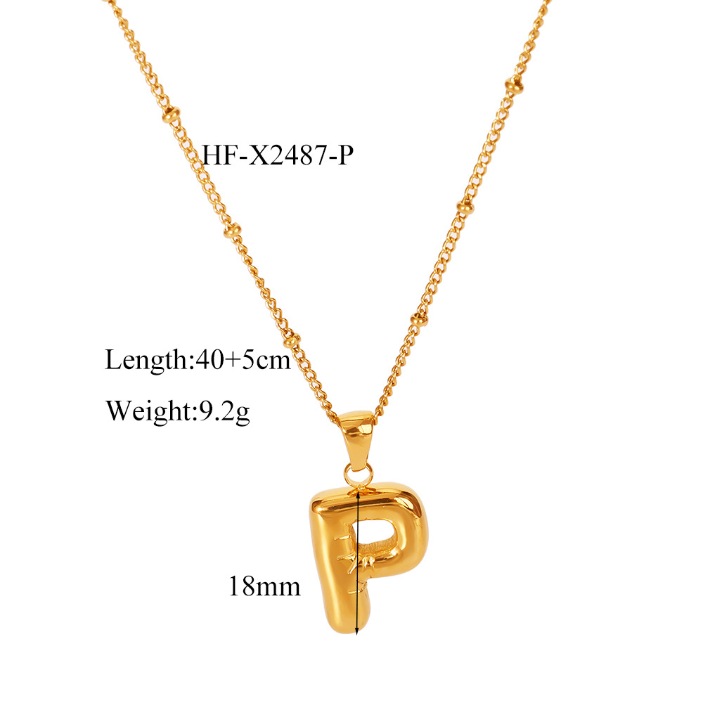 12g Weight Titanium Steel Pendant Material Pendant Necklace Classification Titanium Steel Chain Material cable chain Chain Type 1 Piece Quantity Daily Occasion Titanium Steel Material Letter Pattern All Seasons Season Women's Gender Plating Design Modern Style, Simple Style Style Wholesale Jewelry Modern Style Simple Style Letter Titanium Steel Plating Cable Chain Pendant Necklace 15