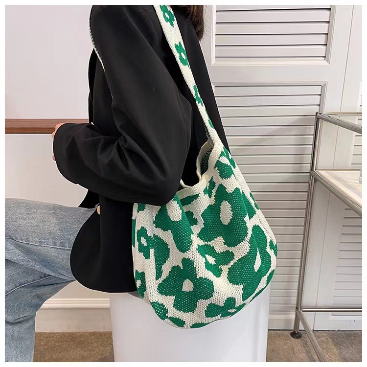 2022 nuevo Amazon bolsa de punto bolsa de mensajero bolsa de flores bolsa de gran capacidad bolsa de flores bolso de hombro moda femenina