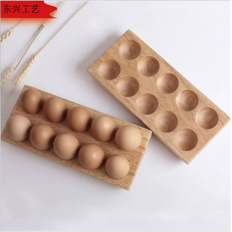 Beech egg storage box anti-shatter protection rack creative refrigerator storage dish anti-collision egg grid