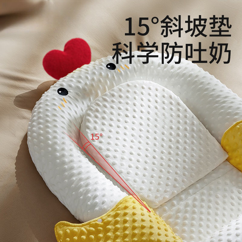Baby Crib Bed for Newborns, Anti-Startle, Anti-Spit-Up, Soothing Incline Pillow, Sleep Nest, Imitation Pressure, Floor Wake-Up and Sleep Aid