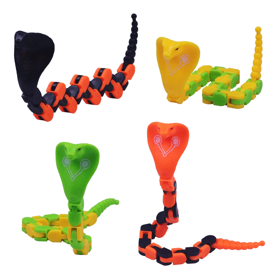 Wholesale of cross-border cobra track chains, 20 colored bone joints, versatile bracelets, bicycles, snake decompression toys