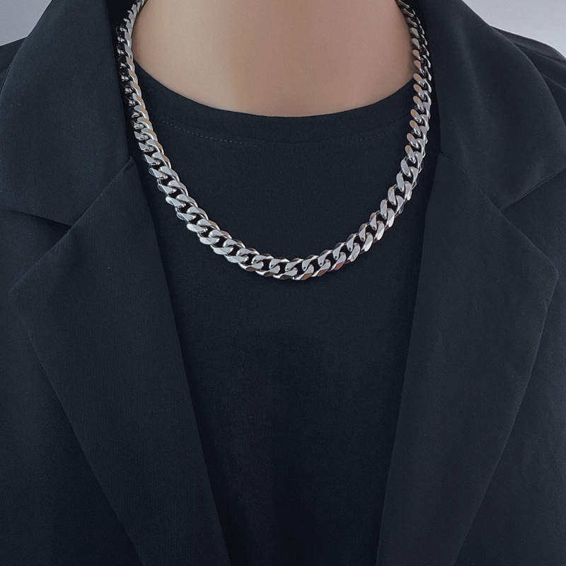 Fashion Geometric Titanium Steel Chain Men's Necklace 1 Piece display picture 4