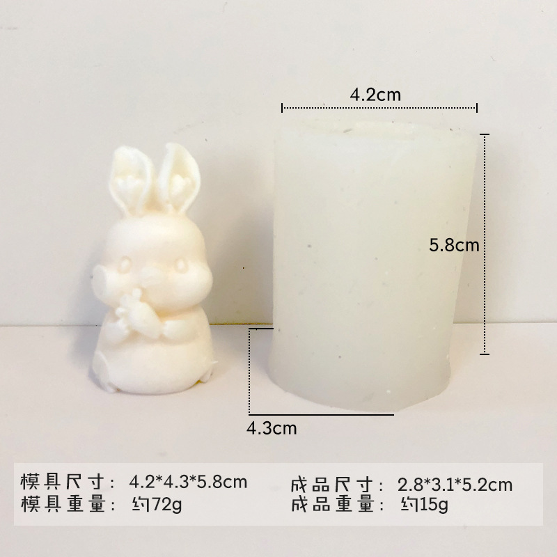 Transfronteriza nuevo cuatro lindo conejo aromaterapia vela de silicona para hornear pastel molde fragante decoración de yeso molde