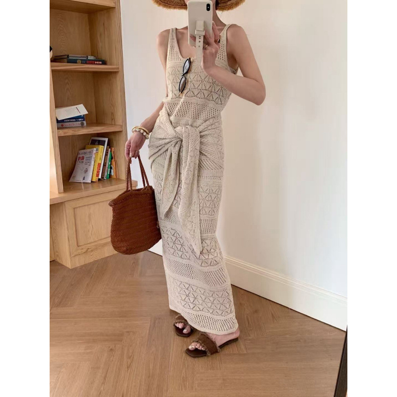 7901-2 Resort Style Cut Out Crochet Knitted Three-Piece Set for Women, New Summer Style Waist-Cinching Sleeveless Vest Three-Piece Set 7901-2 Resort Style Cut Out Crochet Knitted Three-Piece Set for Women, New Summer Style Waist-Cinching Sleeveless Vest Three-Piece Set