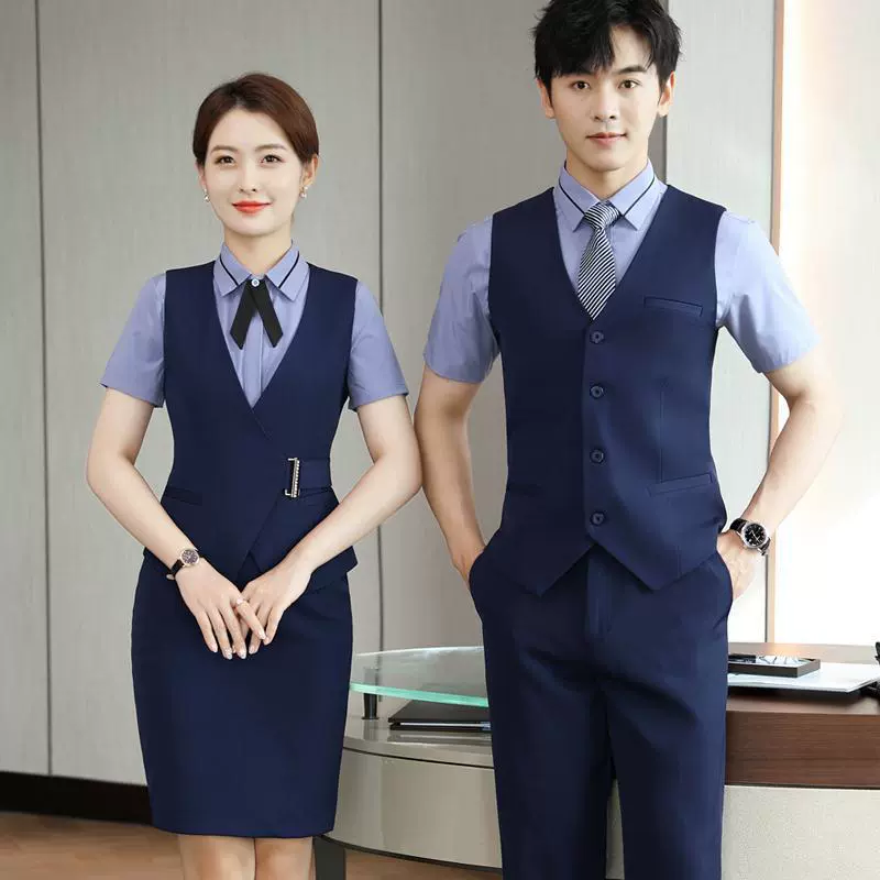 Официант отеля рабочая одежда с короткими рукавами рубашка жилет профессиональный набор для мужчин и женщин