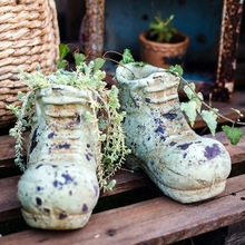 阳台种植花园鞋子创意花器户外装饰摆件复古多肉造型园艺花盆室内