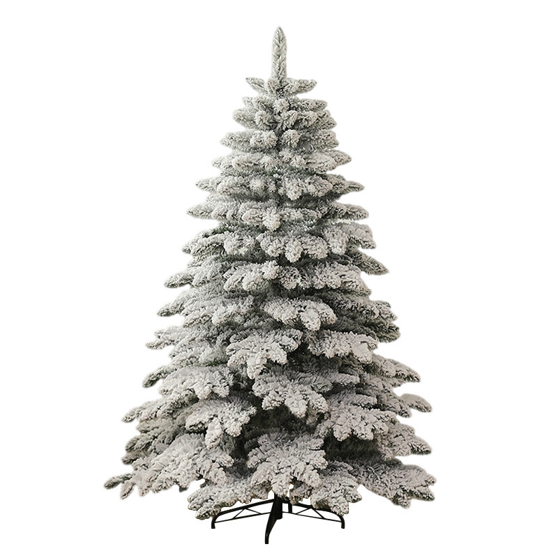 Amazon gran árbol de Navidad cifrado PE copo de nieve árbol de Navidad mezcla árbol de pinos árbol desnudo flocado árbol de nieve personalizado