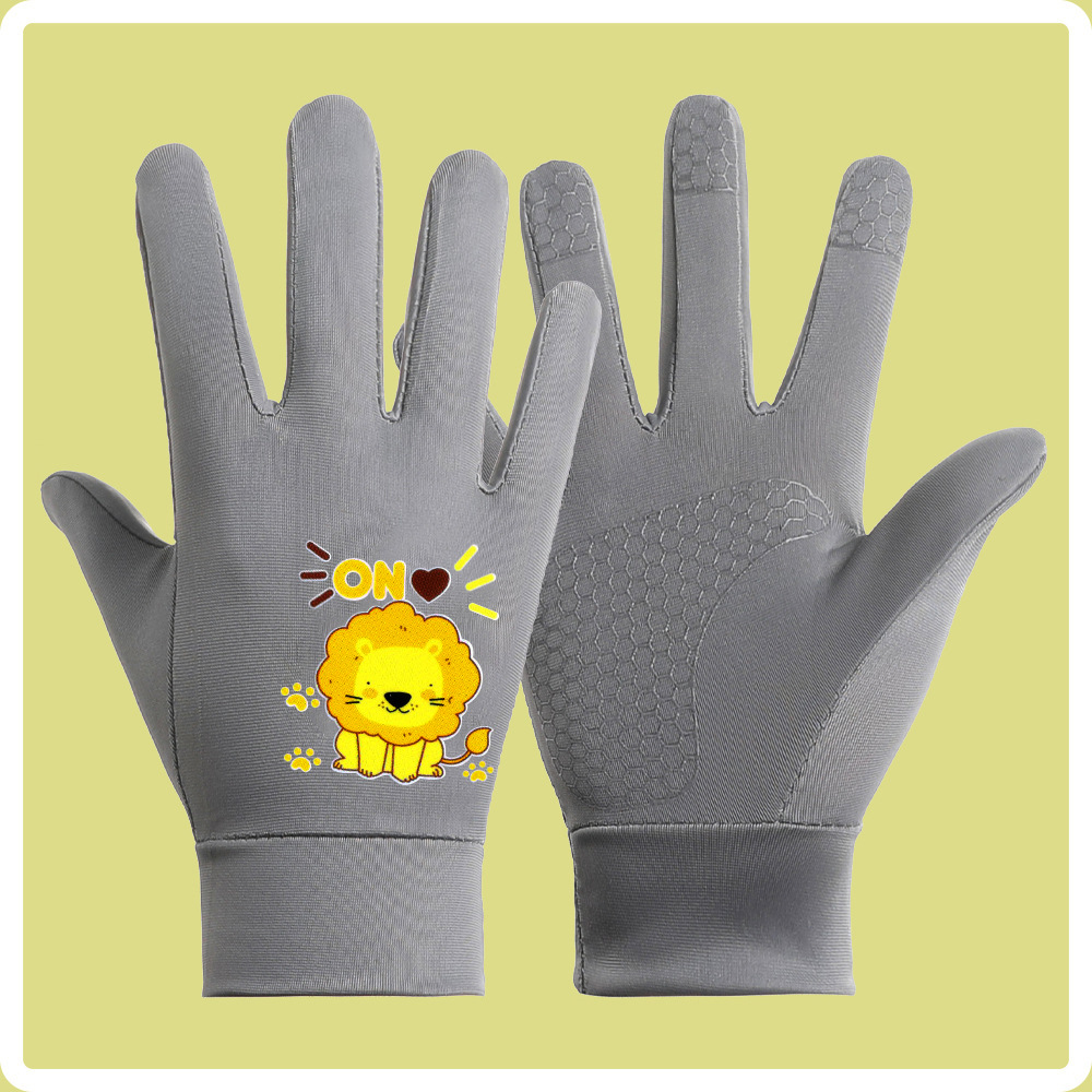Guantes finos para niños, de secado rápido, transpirable, antideslizante, alta elasticidad, primavera, otoño, verano, ciclismo, montañismo, protección solar, guantes de seda de hielo de cinco dedos