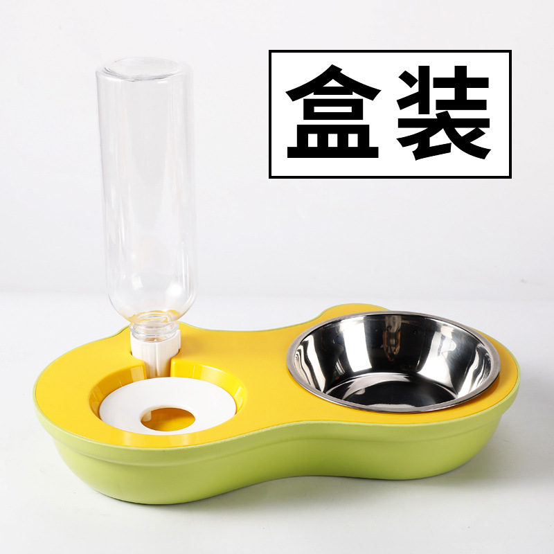 Tazón para mascotas al por mayor Tazón para gatos de plástico Tazón doble Tazón para beber agua automática Tazón para comida anti-volcado Tazón para mascotas Tazón para arroz lindo para gatos Tazón para gatos