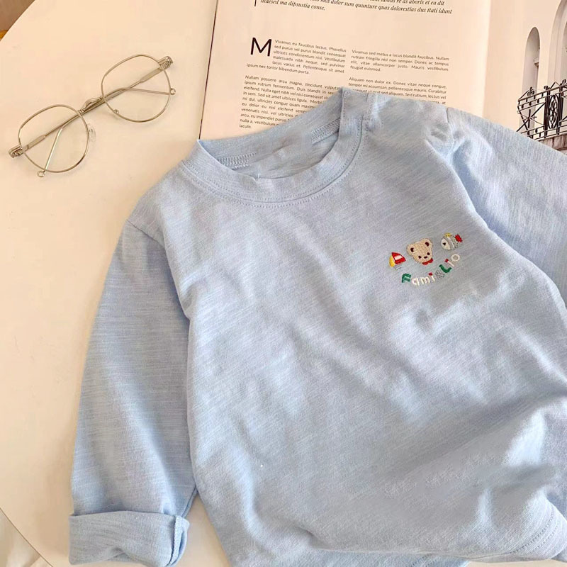 無地ボトムシャツトップス男の子シンプル長袖Tシャツ秋新作日本製子供ベビートレンディ男の子|undefined