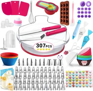 307-piece cake turntable set decorative framing mouth set baking sugar tools