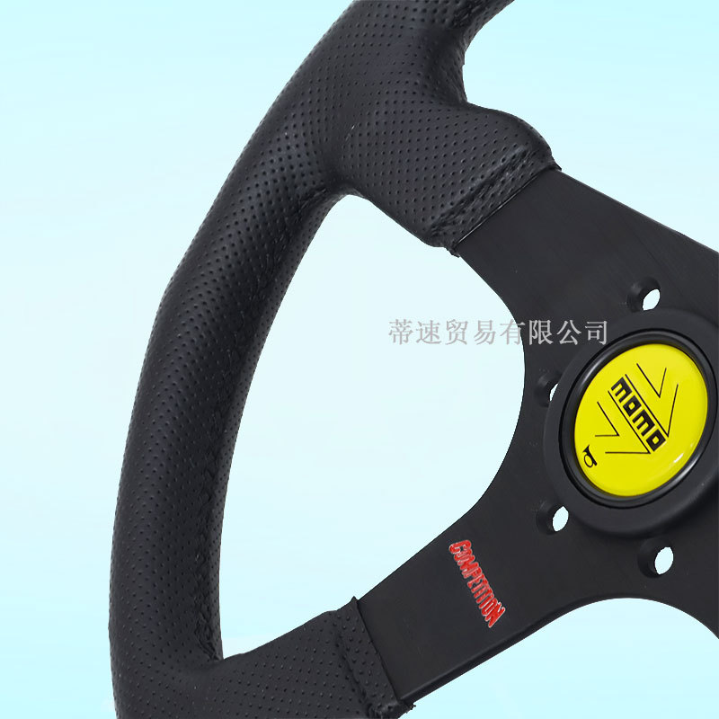 Factory Direct Sale Modified Momo Steering Wheel 14inch Embroidered Steering Wheel Competition Perforated Leather 350mm