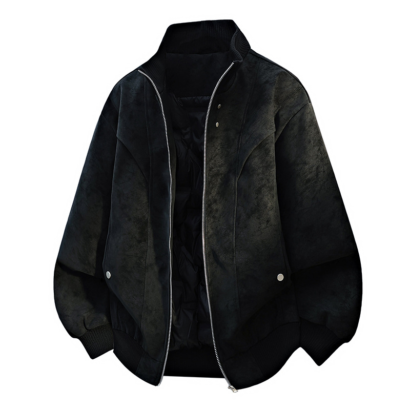 2025 Autumn and Winter New Men's Hong Kong Style Couple Large Size Pu Leather Windproof Warm Loose down Jacket Men