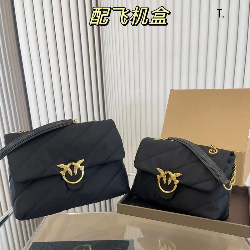 新款pinko同款真皮链条燕子包高品质泡芙云朵链条单肩斜挎女包包|undefined
