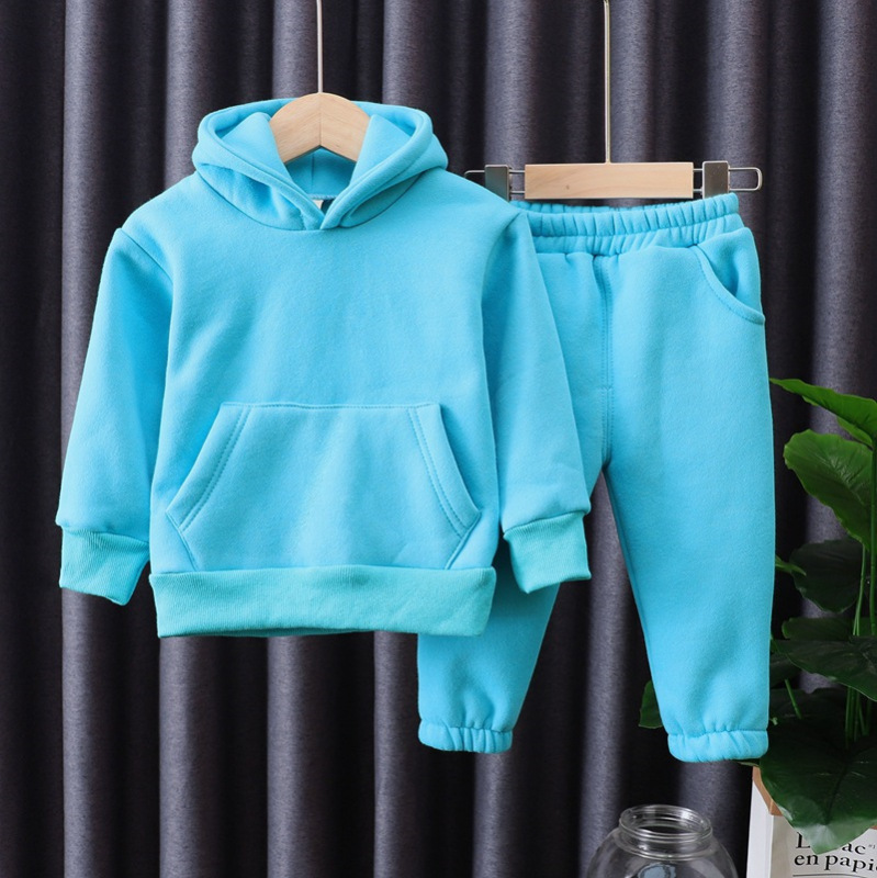 2026 New Baby Sports Suit Spring Season Boys' Long-Sleeve Hooded Sweatshirt + Casual Pants Two-Piece Set Wholesale