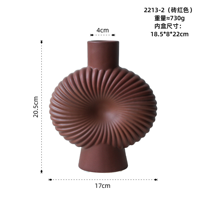 Morandi moderno vasos de cerámica estriados decoración de estudio sala de estar flor geométrica decoración de sala de alojamiento modelo