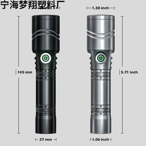 Super Bright Led Aluminum Alloy Flashlight, USB Rechargeable Spotlight with Zoom Function, Large Capacity Battery