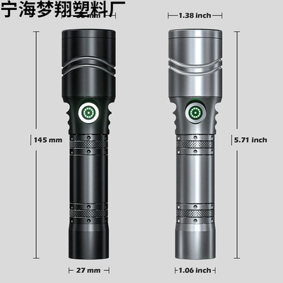 Super Bright Led Aluminum Alloy Flashlight, USB Rechargeable Spotlight with Zoom Function, Large Capacity Battery