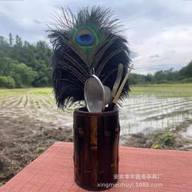 紫竹大漆竹筒 茶道筒 笔筒纯手工制作 茶道配件 厂家批发