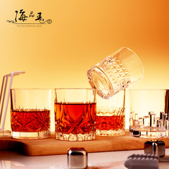 海晶玉古典威士忌杯子水杯家用夏季冷飲杯ins風果汁玻璃杯洋酒杯